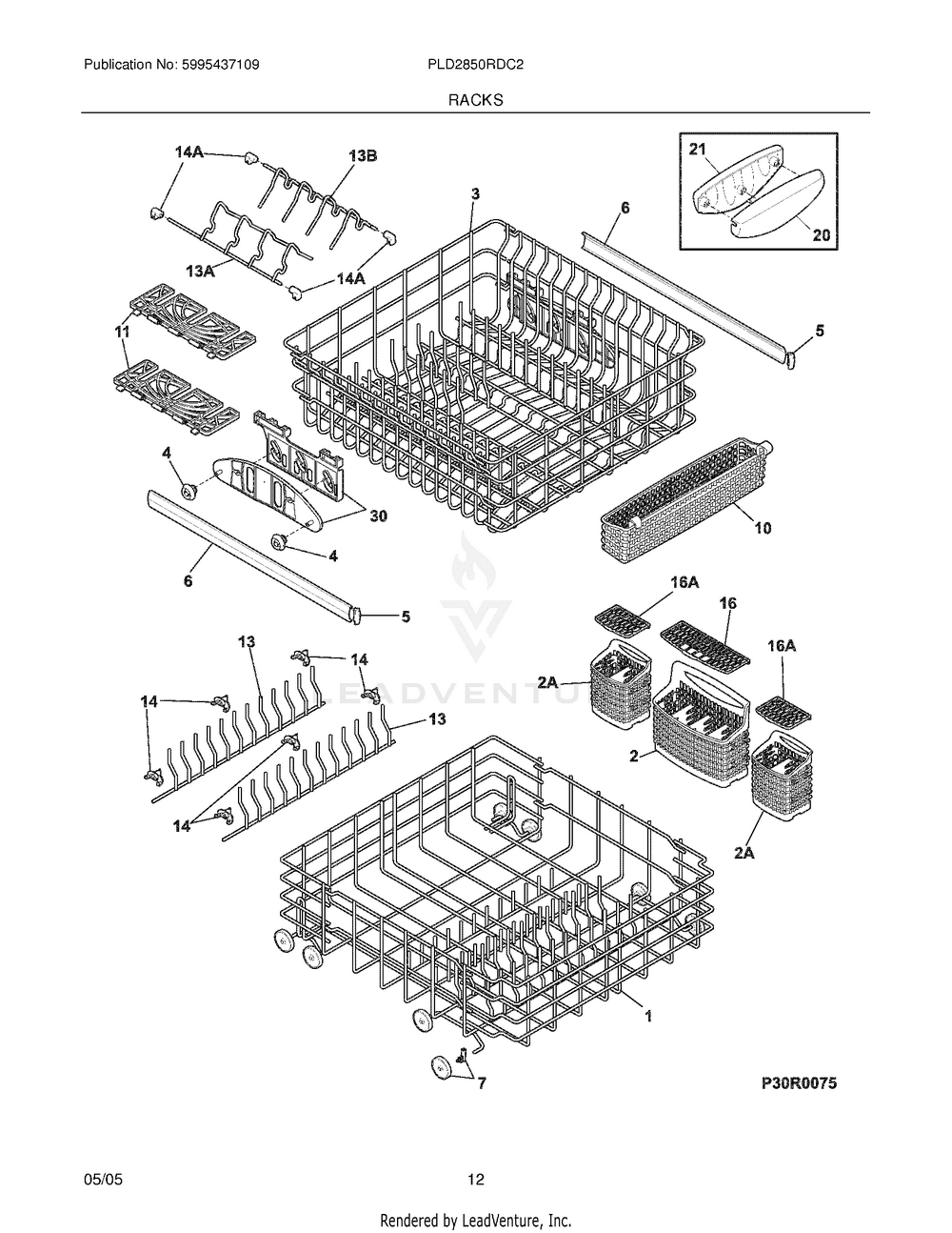 Electrolux Major Appliances Basket Assembly, Silverware, W/Side Lids 5304535382